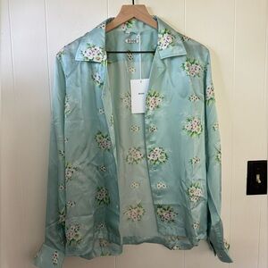 Bode | Sheer Daisy Silk Long Sleeve Button Down